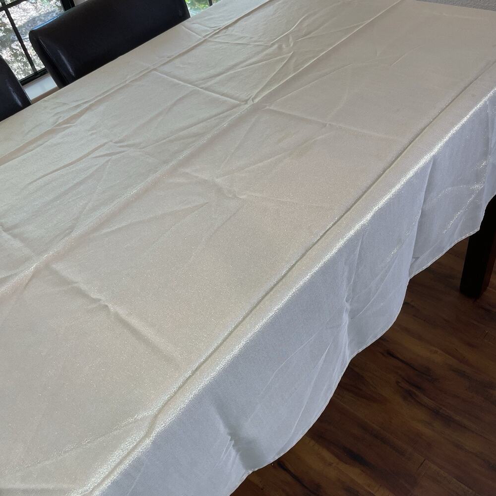 Christmas Holiday Glitter Tablecloth Rectangular‎ Gold 57"x82" Shimmer Party